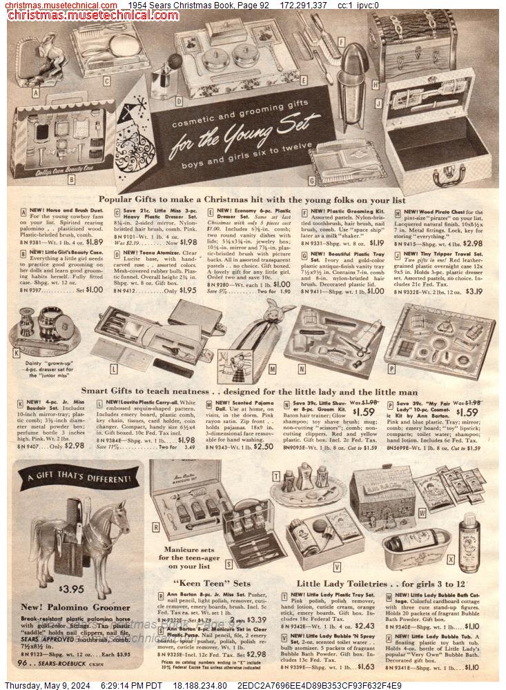 1954 Sears Christmas Book, Page 92
