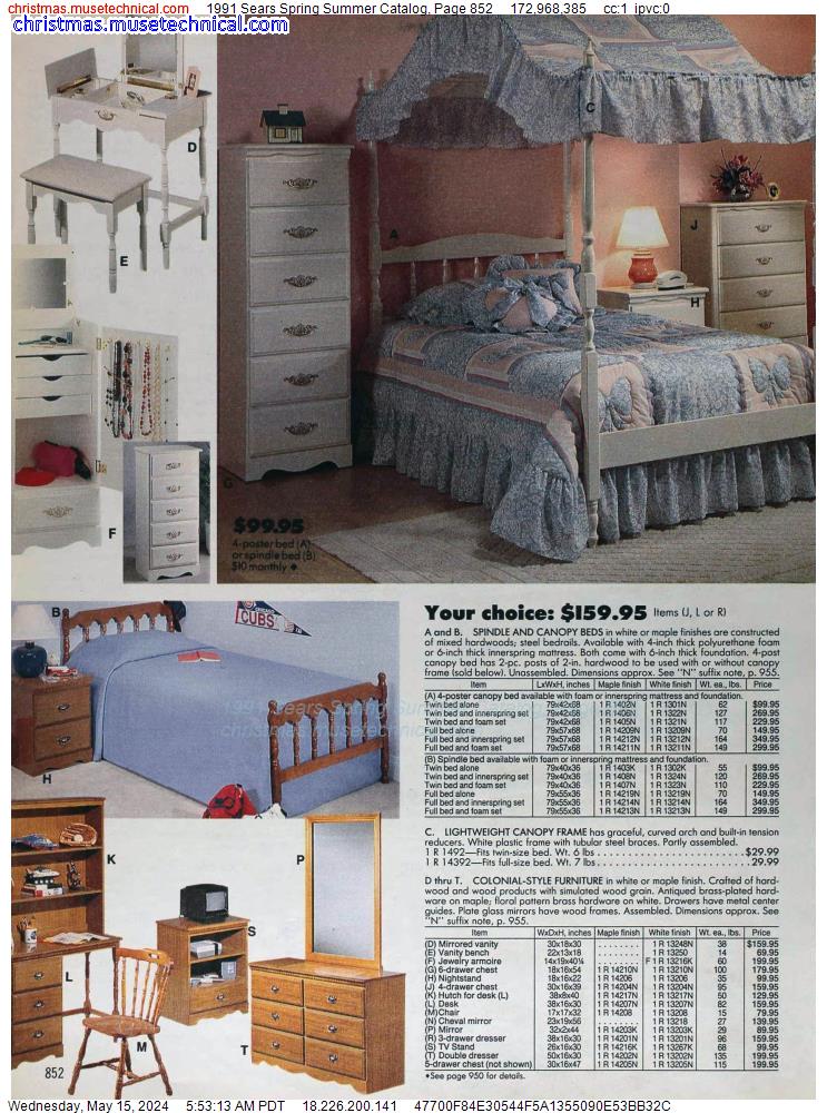 1991 Sears Spring Summer Catalog, Page 852