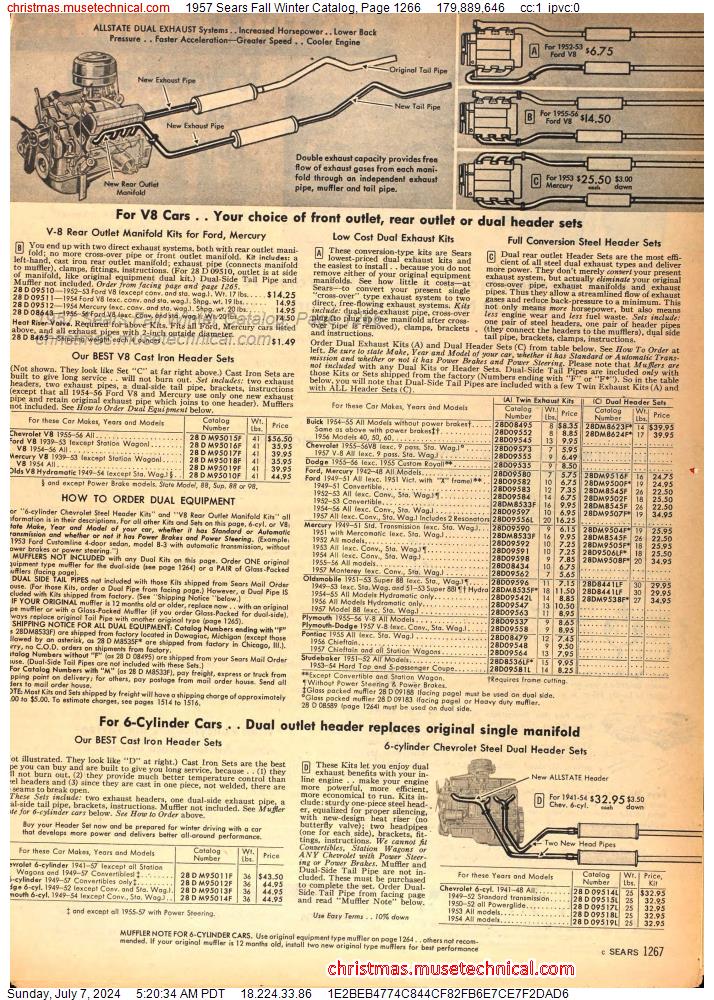 1957 Sears Fall Winter Catalog, Page 1266