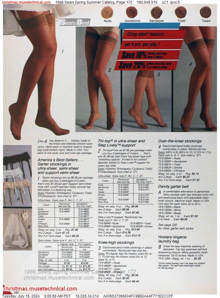 1986 Sears Spring Summer Catalog, Page 172