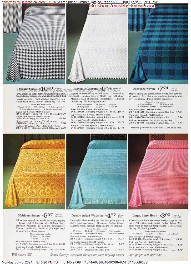 1966 Sears Spring Summer Catalog, Page 1582