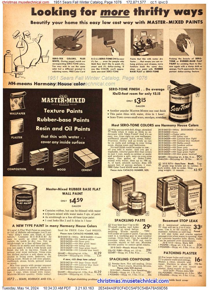 1951 Sears Fall Winter Catalog, Page 1076