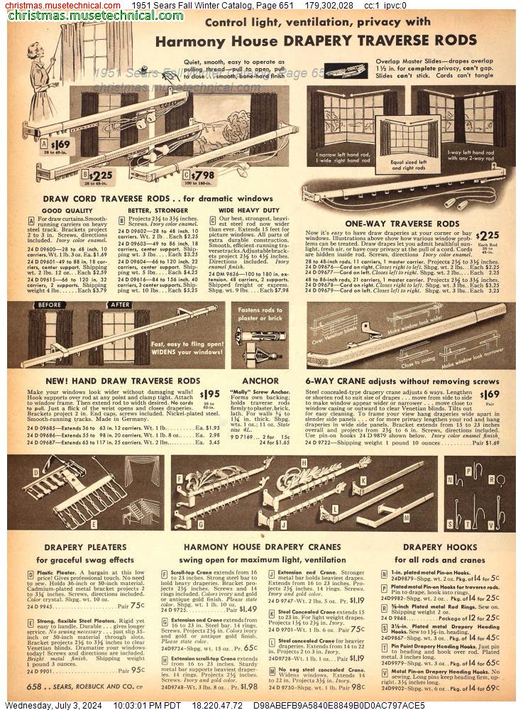 1951 Sears Fall Winter Catalog, Page 651