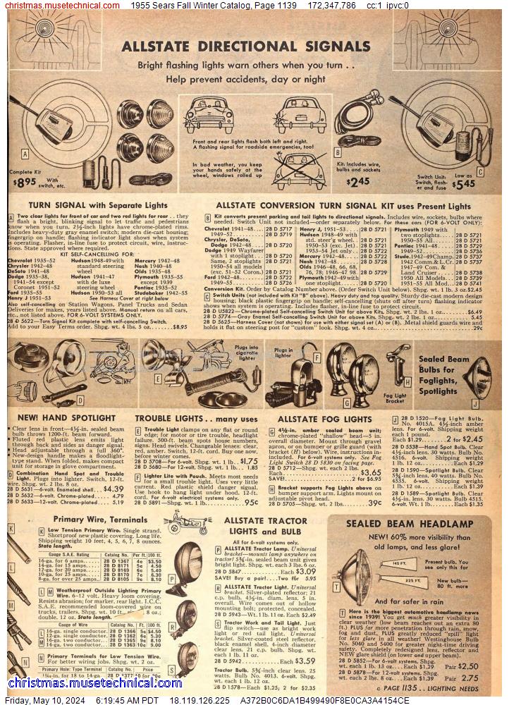 1955 Sears Fall Winter Catalog, Page 1139