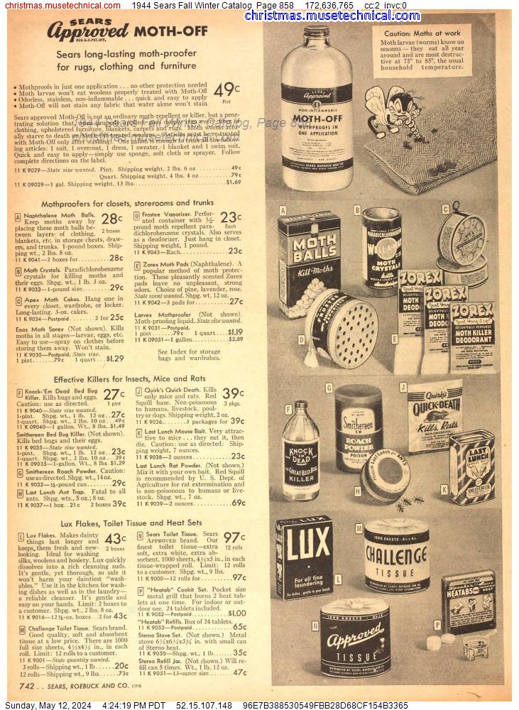 1944 Sears Fall Winter Catalog, Page 858