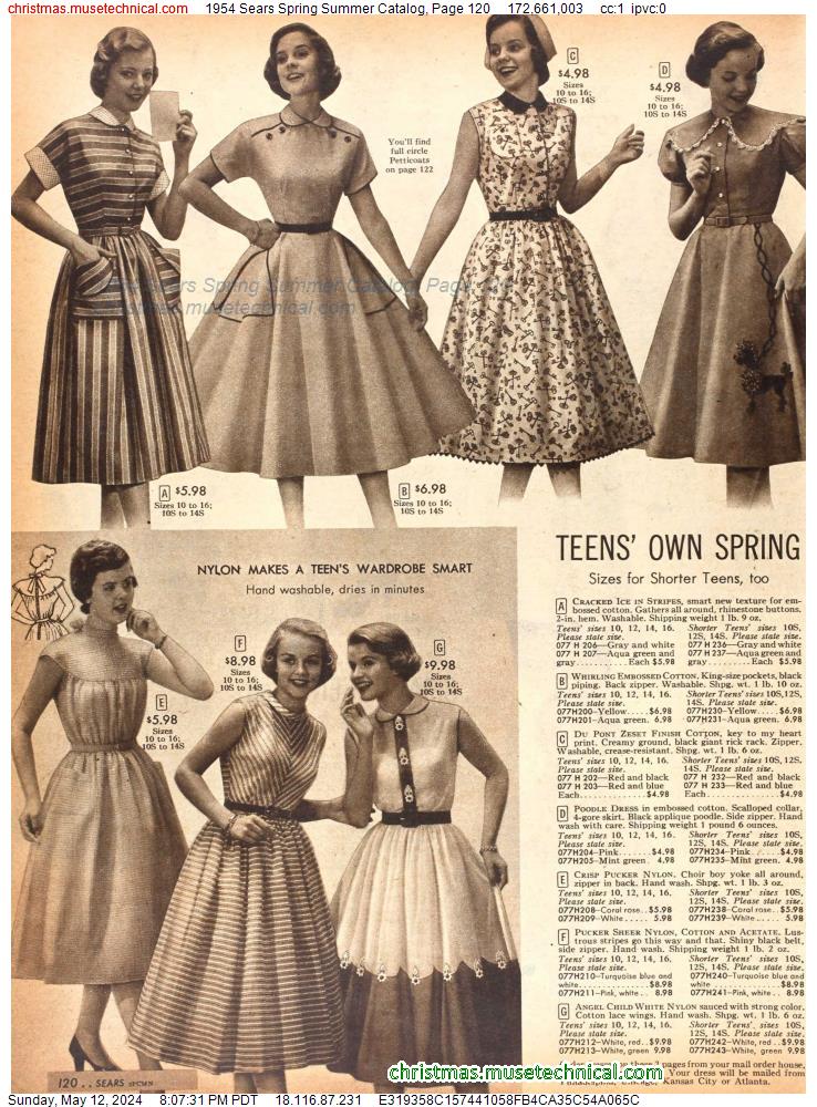 1954 Sears Spring Summer Catalog, Page 120