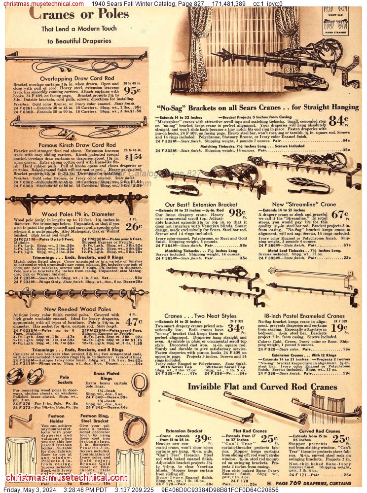 1940 Sears Fall Winter Catalog, Page 827
