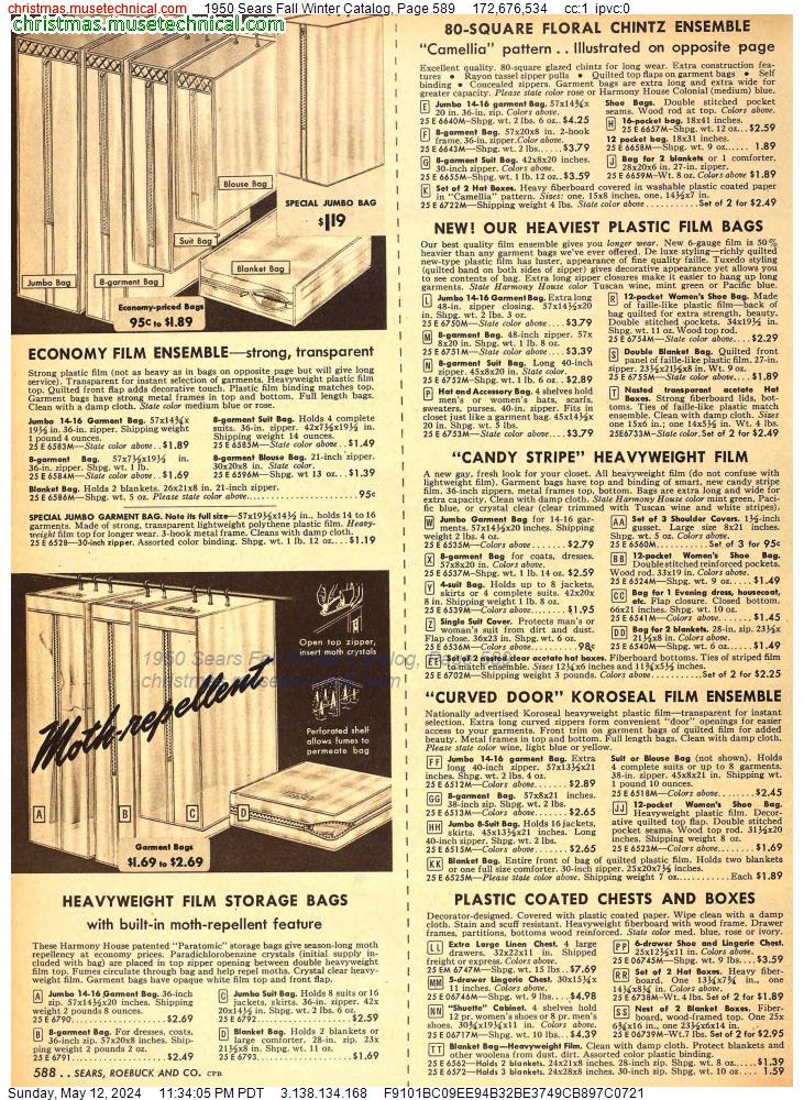 1950 Sears Fall Winter Catalog, Page 589
