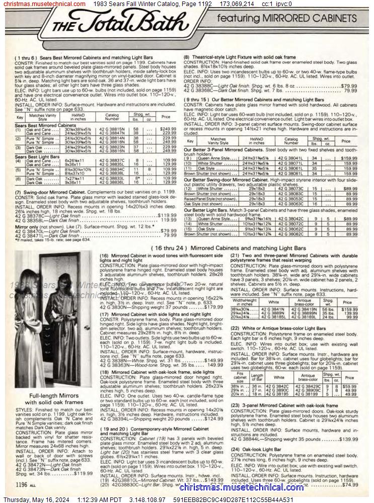 1983 Sears Fall Winter Catalog, Page 1192