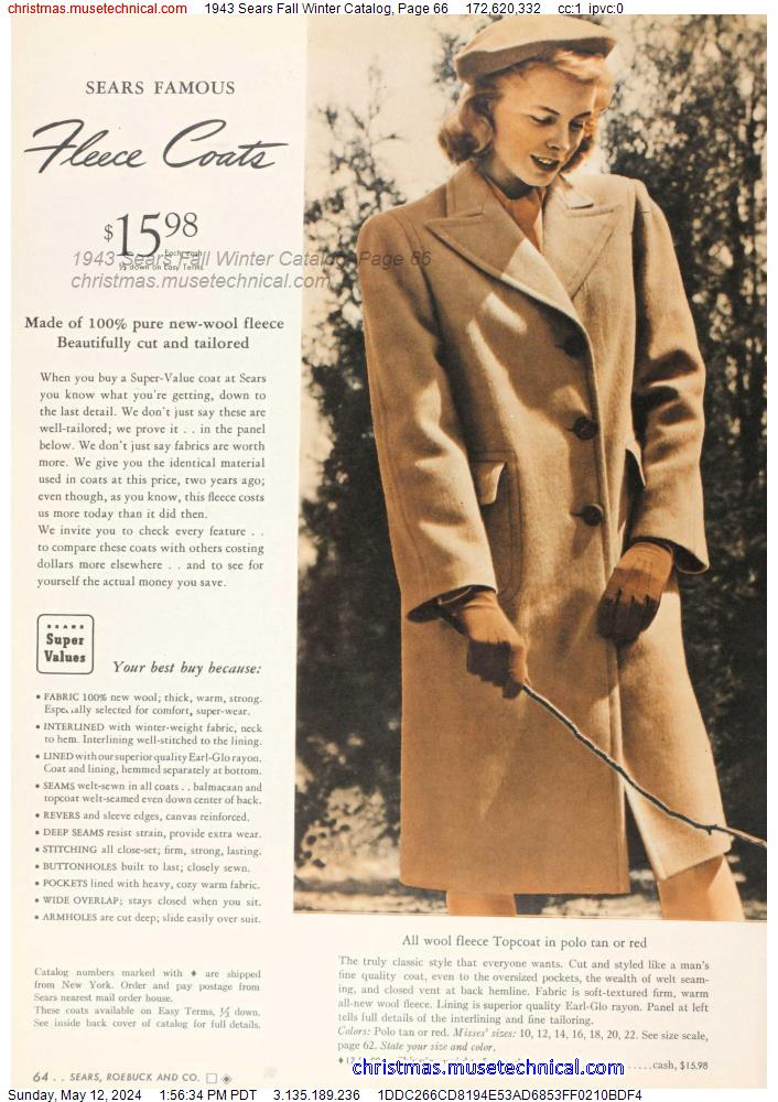 1943 Sears Fall Winter Catalog, Page 66