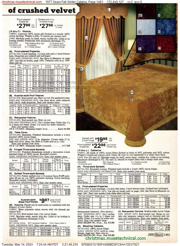 1977 Sears Fall Winter Catalog, Page 1461
