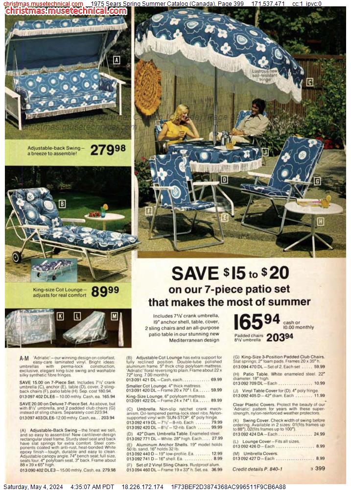 1975 Sears Spring Summer Catalog (Canada), Page 399