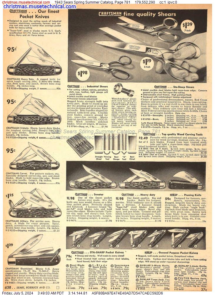 1943 Sears Spring Summer Catalog, Page 781