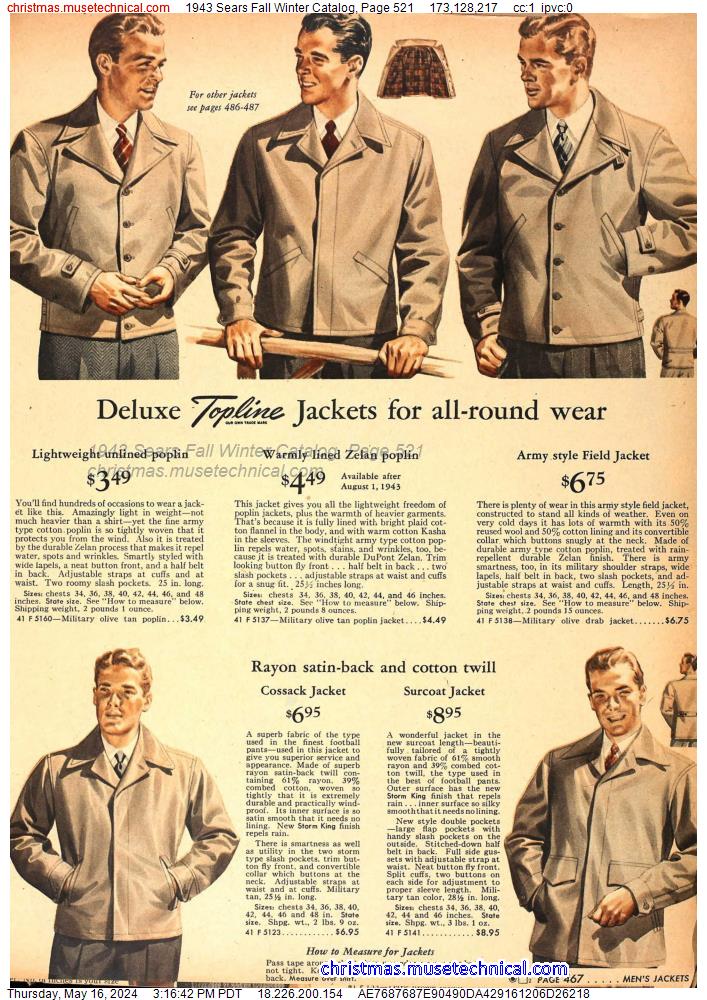 1943 Sears Fall Winter Catalog, Page 521