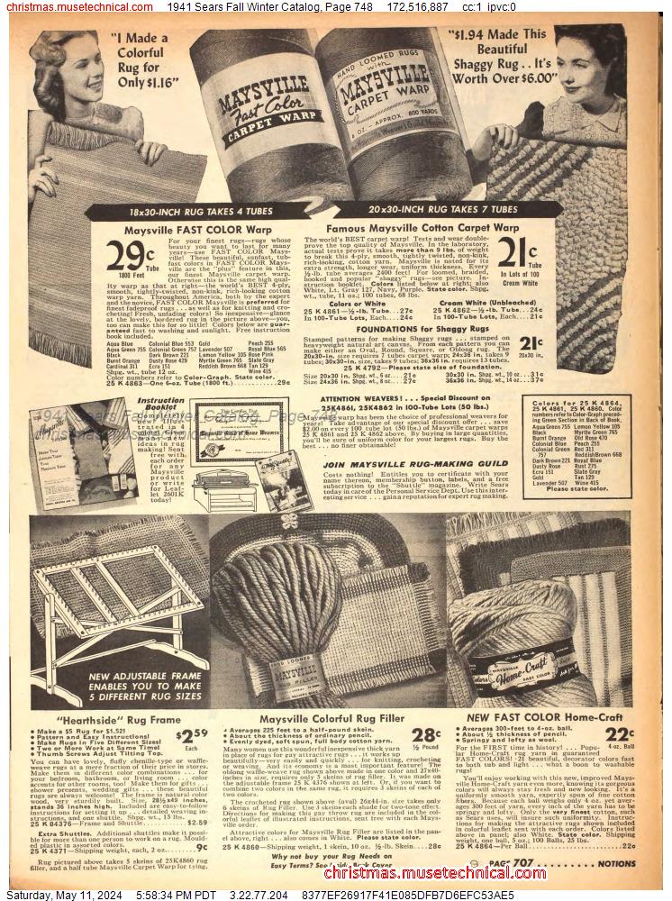 1941 Sears Fall Winter Catalog, Page 748