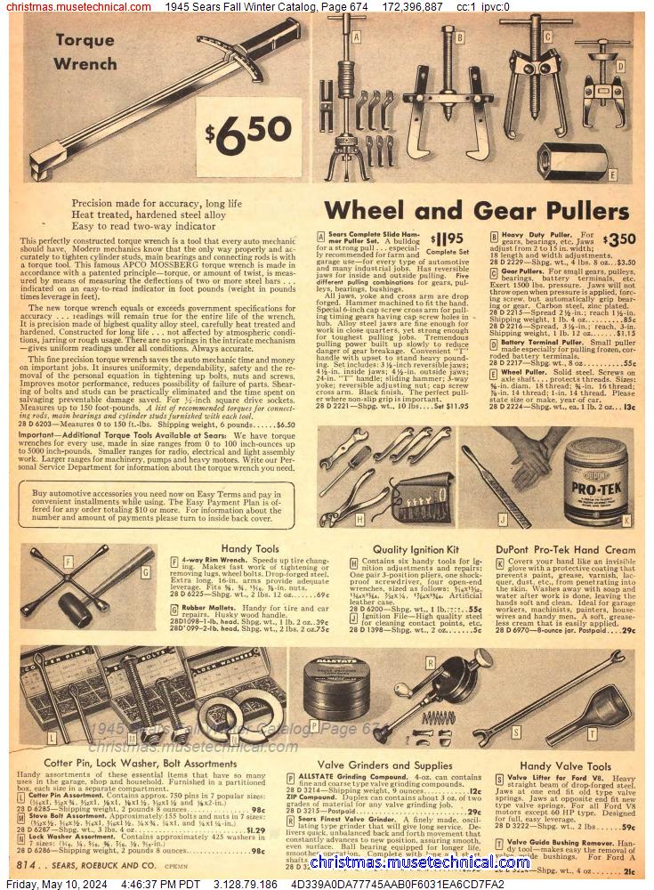 1945 Sears Fall Winter Catalog, Page 674