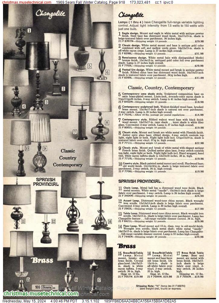 1969 Sears Fall Winter Catalog, Page 918