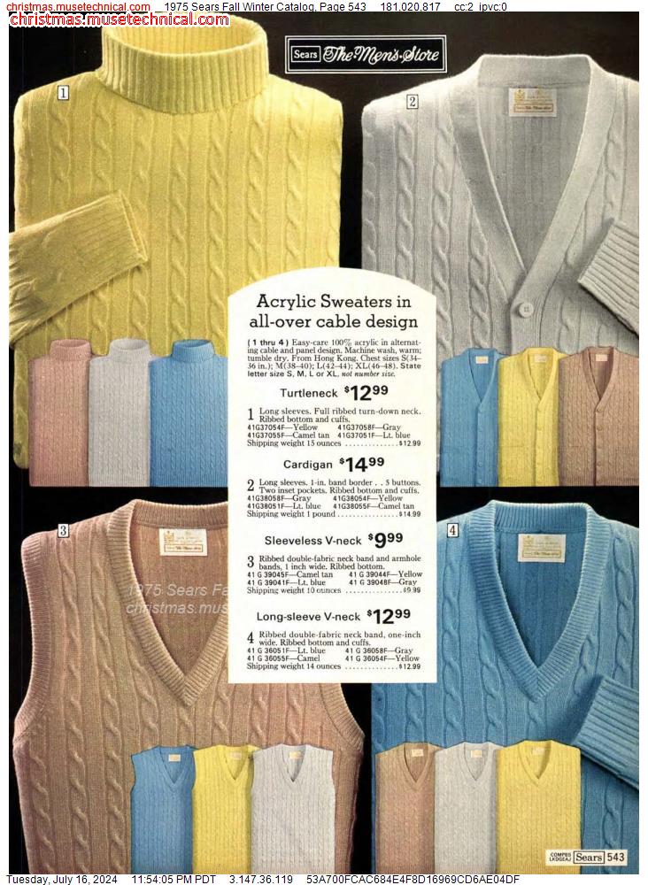 1975 Sears Fall Winter Catalog, Page 543