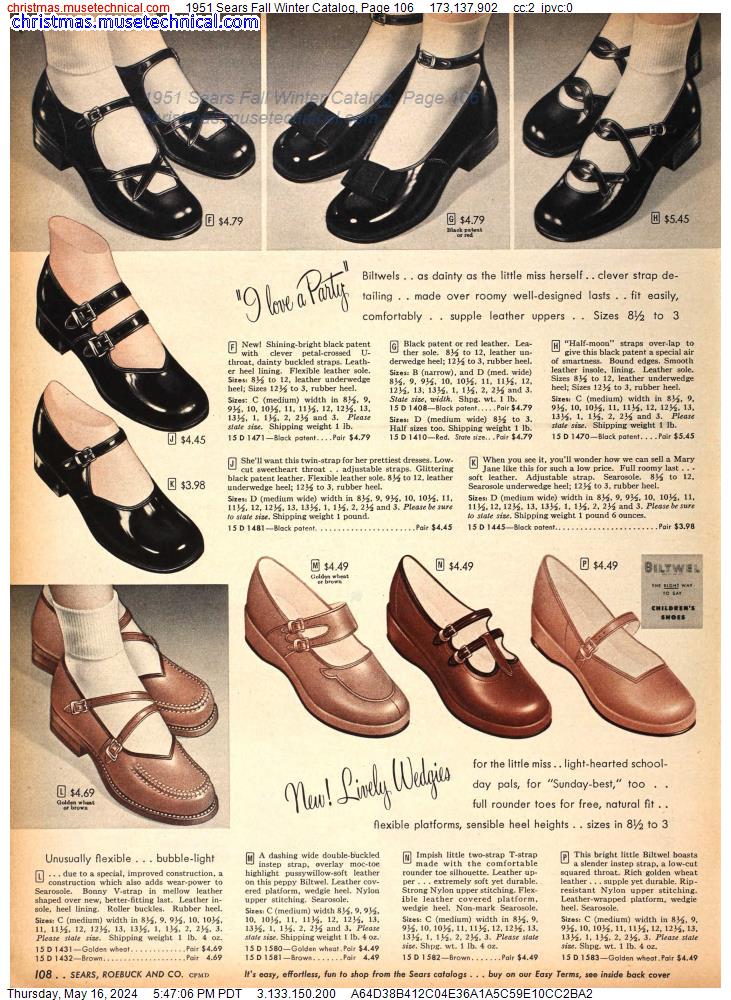 1951 Sears Fall Winter Catalog, Page 106