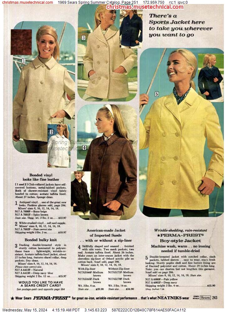 1969 Sears Spring Summer Catalog, Page 251