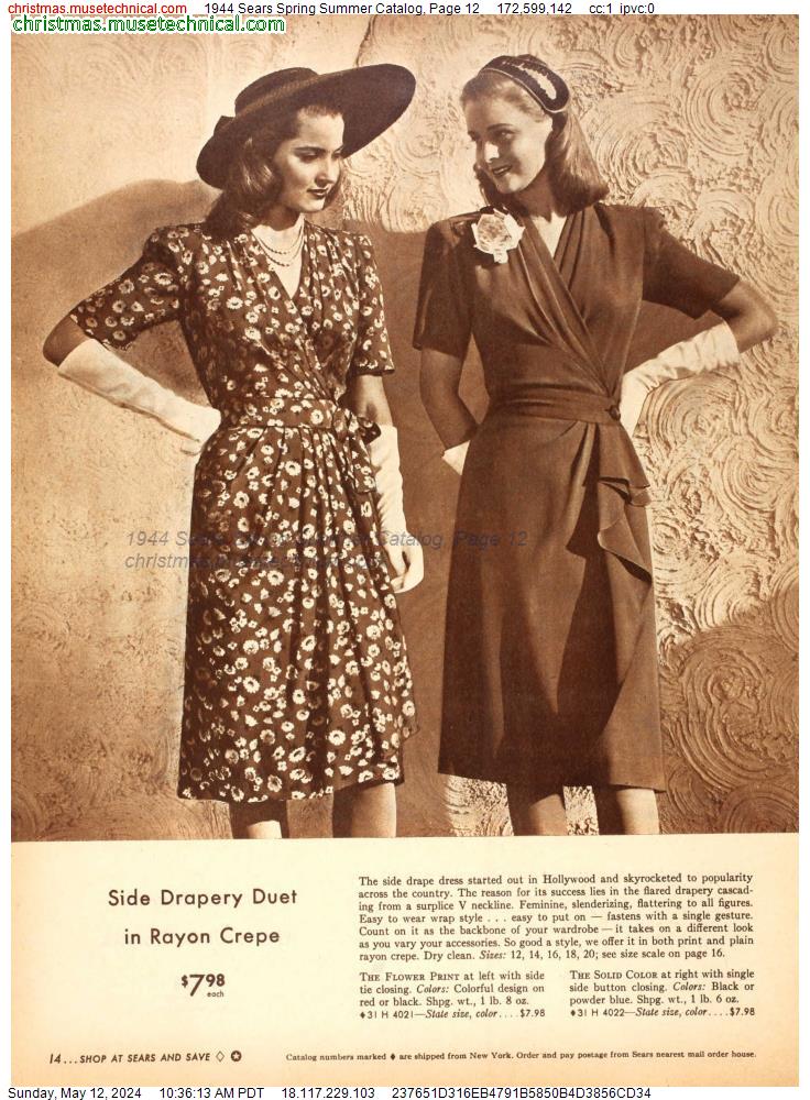 1944 Sears Spring Summer Catalog, Page 12