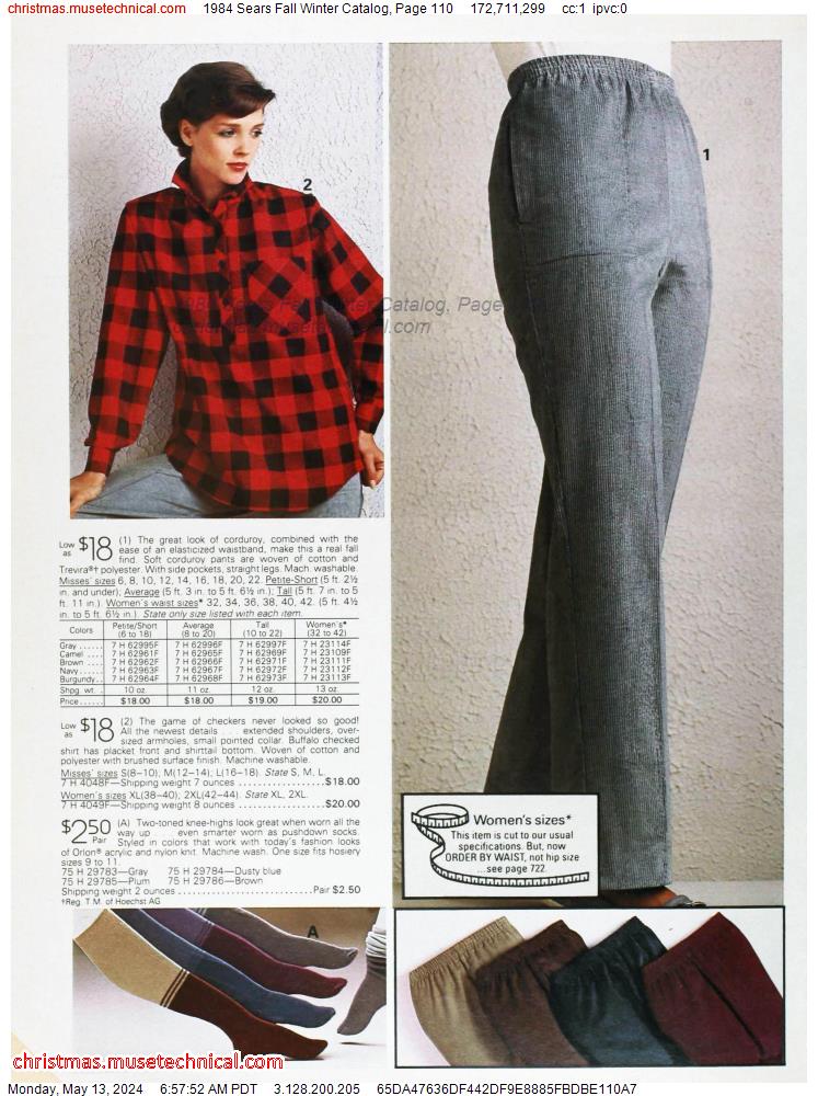 1984 Sears Fall Winter Catalog, Page 110