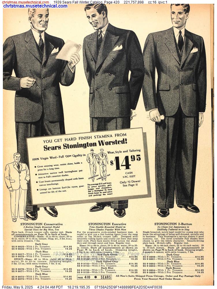 1939 Sears Fall Winter Catalog, Page 420