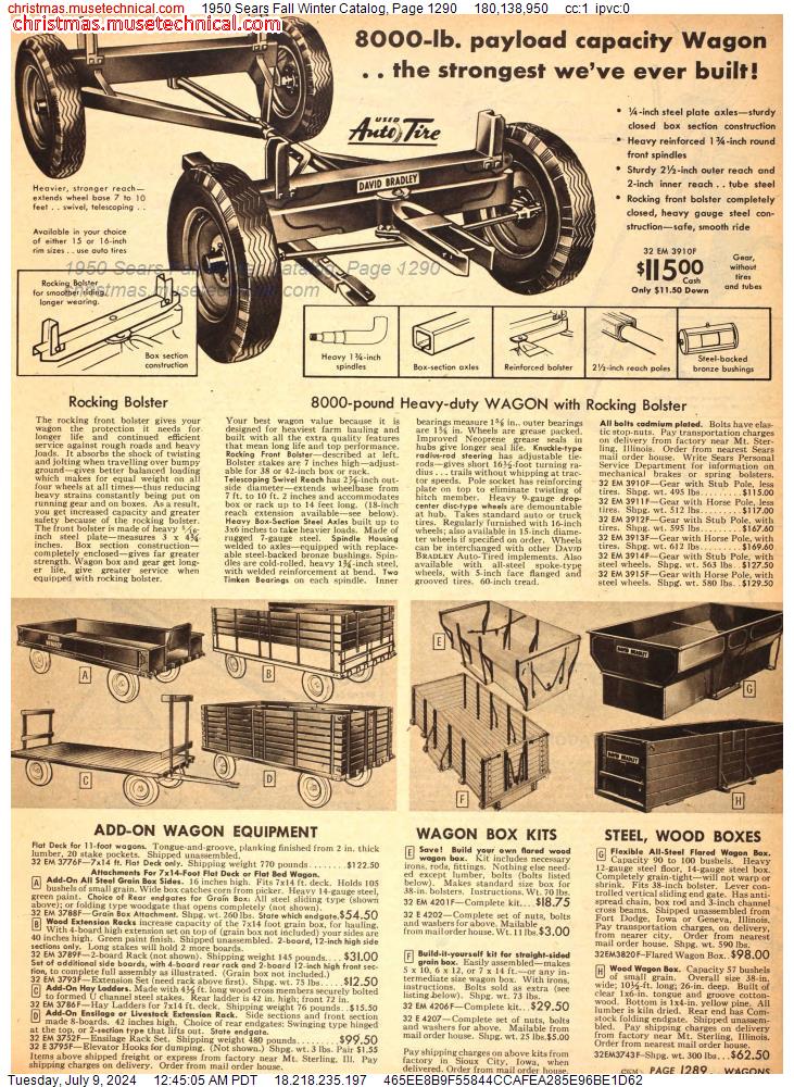 1950 Sears Fall Winter Catalog, Page 1290