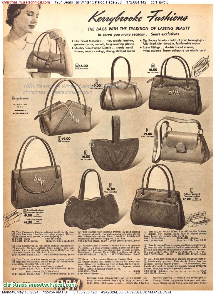 1951 Sears Fall Winter Catalog, Page 280