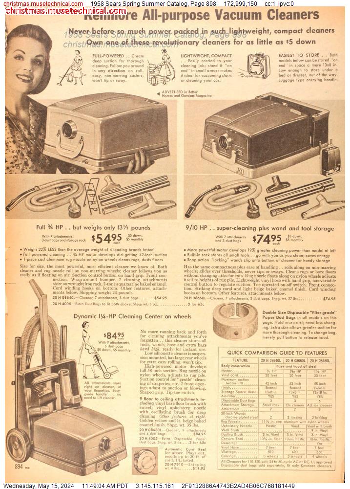 1958 Sears Spring Summer Catalog, Page 898