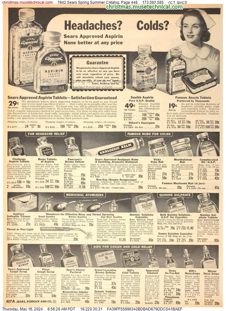 1942 Sears Spring Summer Catalog, Page 448