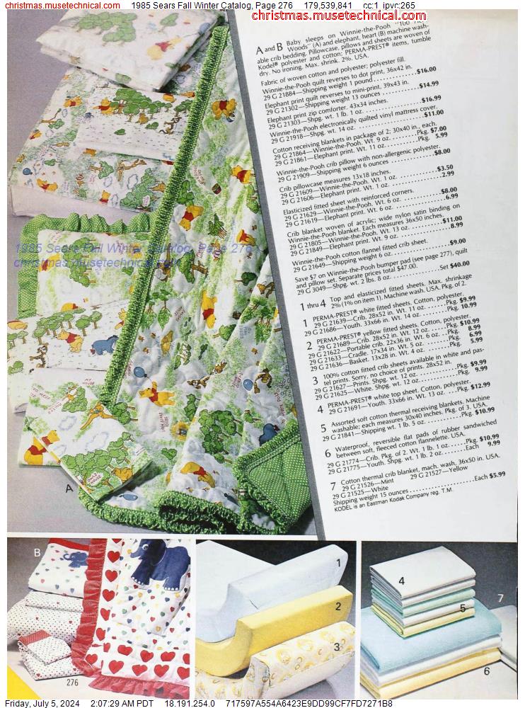 1985 Sears Fall Winter Catalog, Page 276