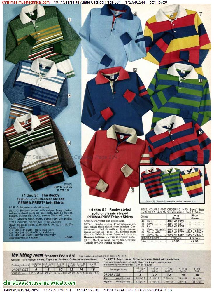 1977 Sears Fall Winter Catalog, Page 504