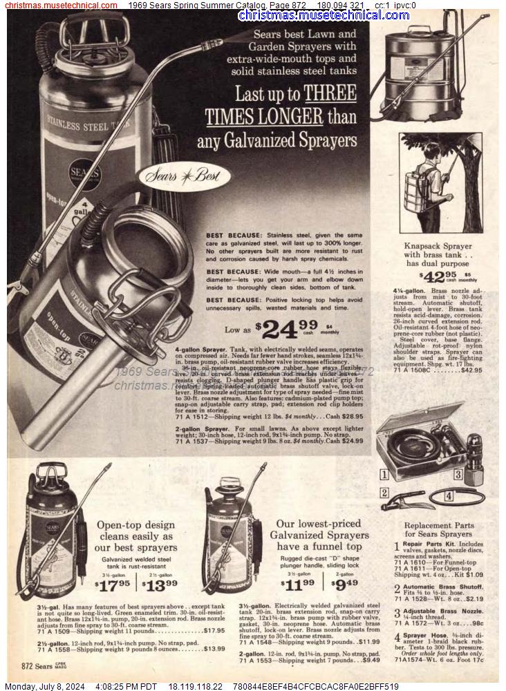 1969 Sears Spring Summer Catalog, Page 872