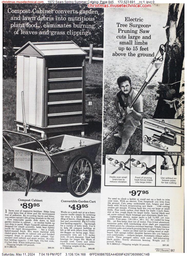 1972 Sears Spring Summer Catalog, Page 845