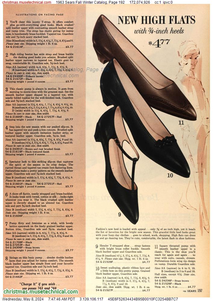 1963 Sears Fall Winter Catalog, Page 192