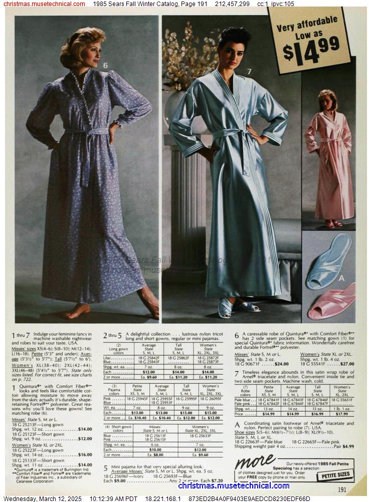 1985 Sears Fall Winter Catalog, Page 191