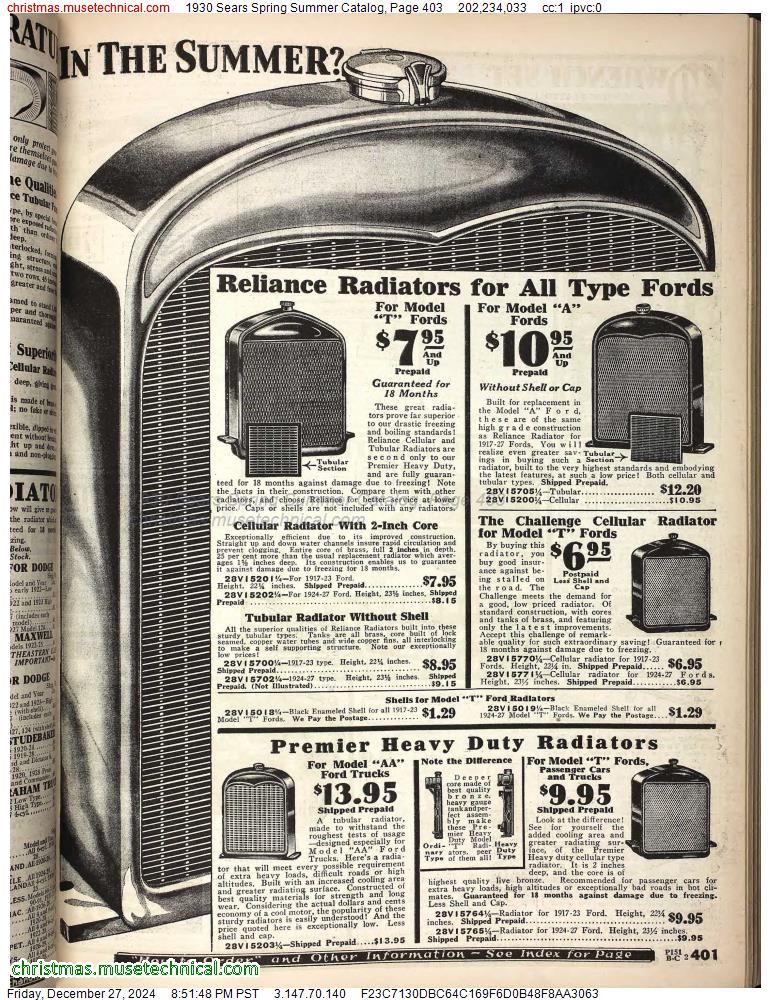 1930 Sears Spring Summer Catalog, Page 403