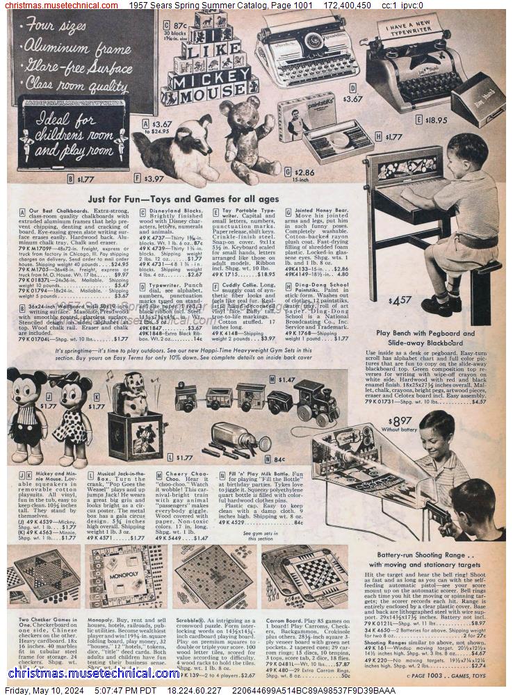 1957 Sears Spring Summer Catalog, Page 1001