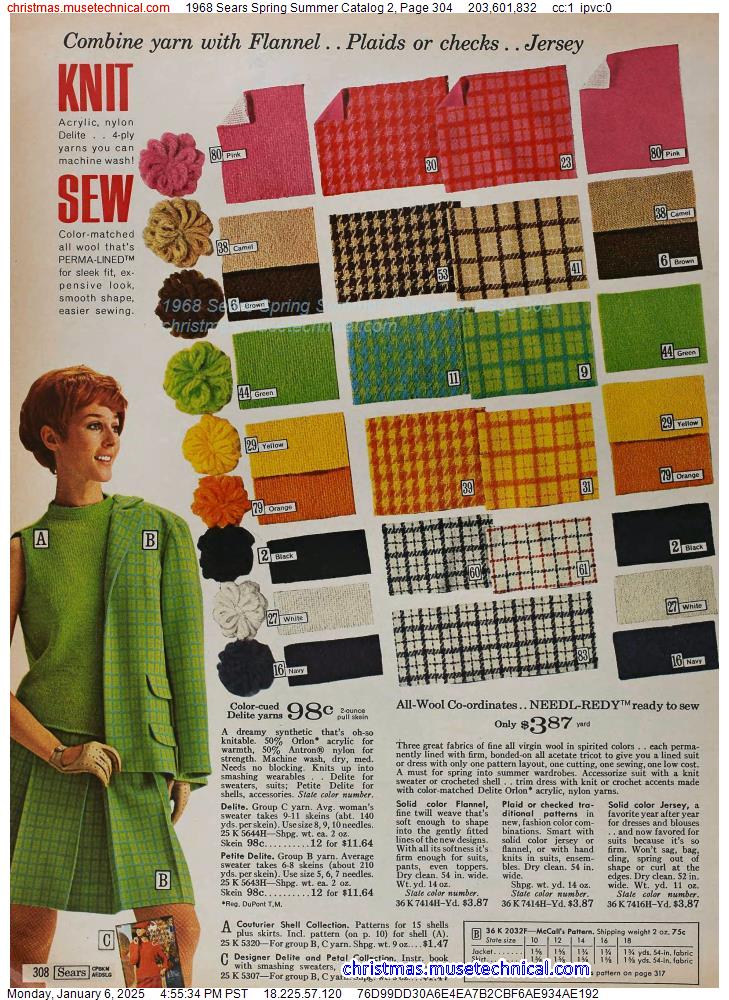 1968 Sears Spring Summer Catalog 2, Page 304