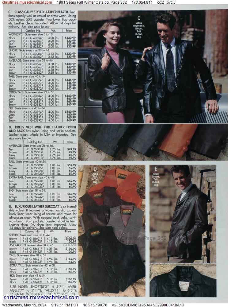 1991 Sears Fall Winter Catalog, Page 362