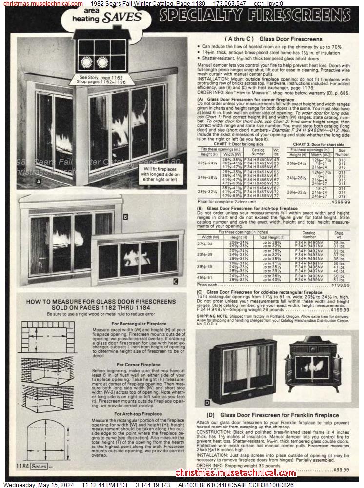 1982 Sears Fall Winter Catalog, Page 1180