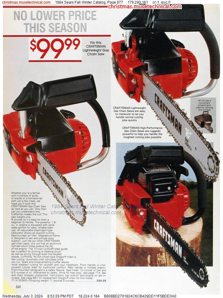 1984 Sears Fall Winter Catalog, Page 877