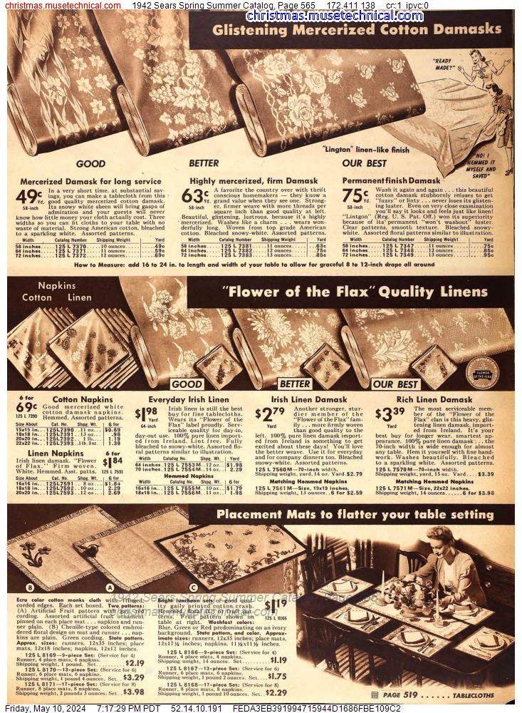 1942 Sears Spring Summer Catalog, Page 565