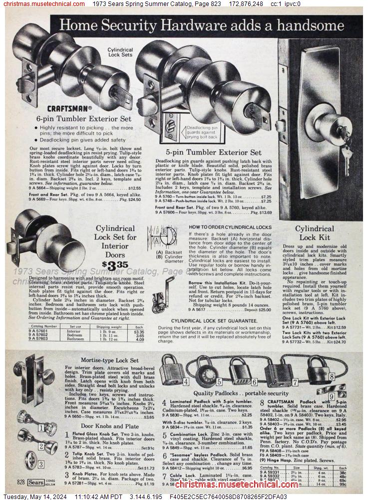 1973 Sears Spring Summer Catalog, Page 823