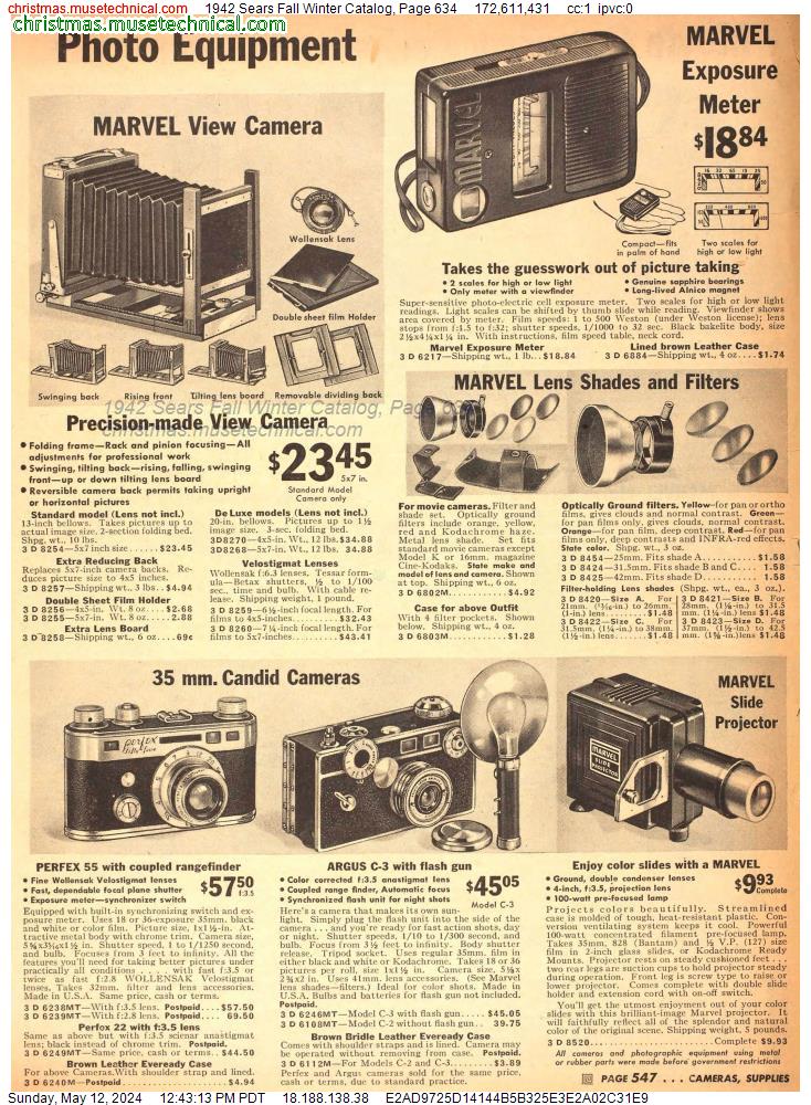 1942 Sears Fall Winter Catalog, Page 634