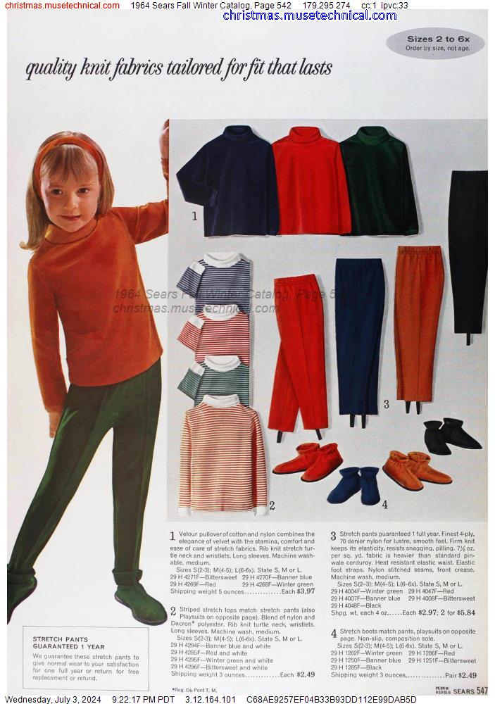 1964 Sears Fall Winter Catalog, Page 542