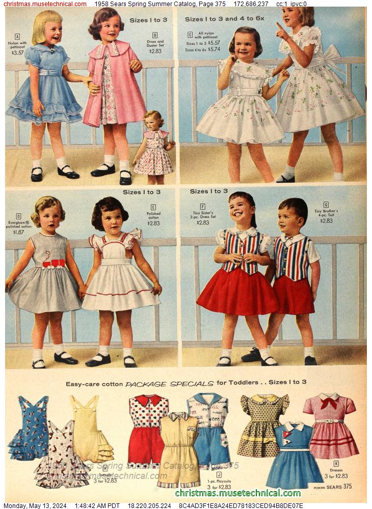 1958 Sears Spring Summer Catalog, Page 375