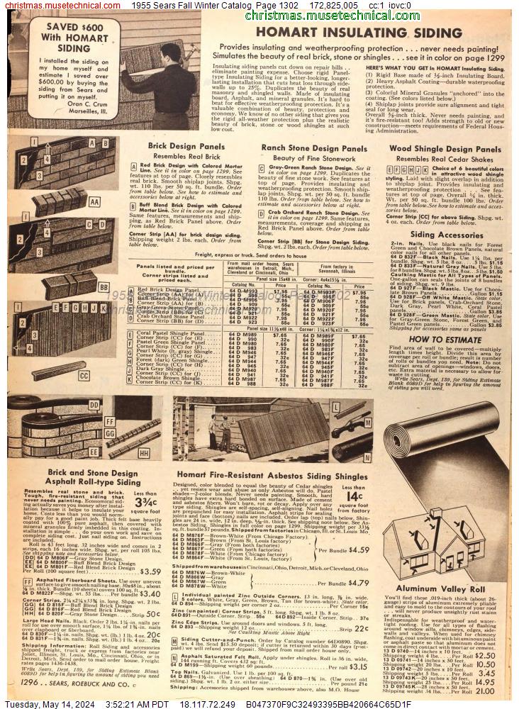 1955 Sears Fall Winter Catalog, Page 1302