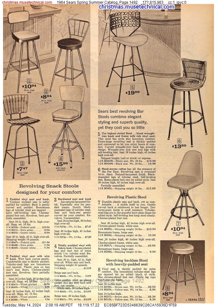 1964 Sears Spring Summer Catalog, Page 1492